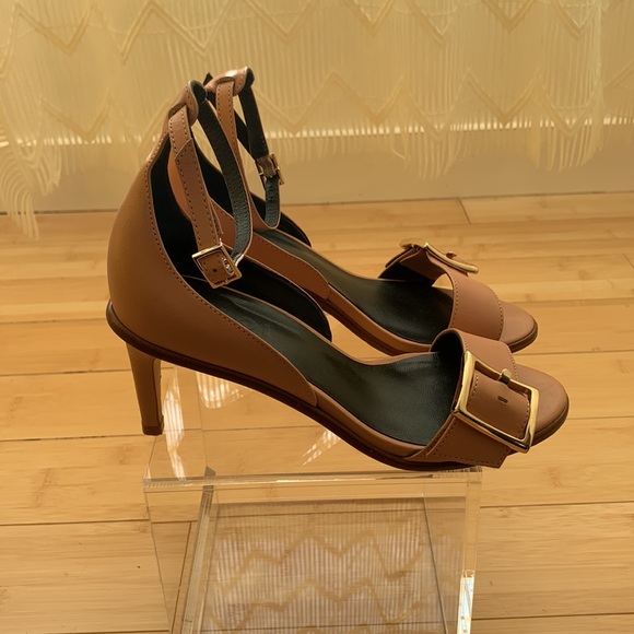 ๐ค๐ค Tibi Ilana Leather Stiletto Sandals - Sz 35.5 - Neutral Heel ๐ค๐ค - Picture 8 of 15